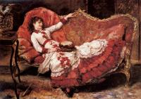 Eduardo Leon Garrido - An Elegant Lady In A Red Dress